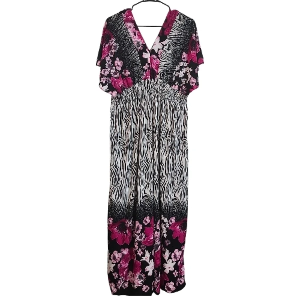 Elegant Pink and Black Maxi Dress - Picture 5 of 7